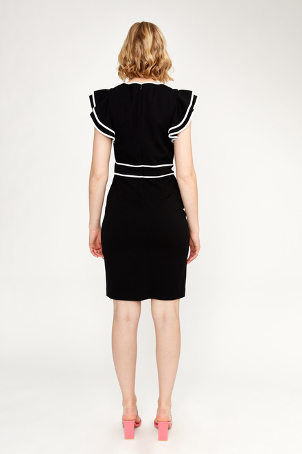 Flutter Sleeve Dress Style 232067. Black/vanilla. 2