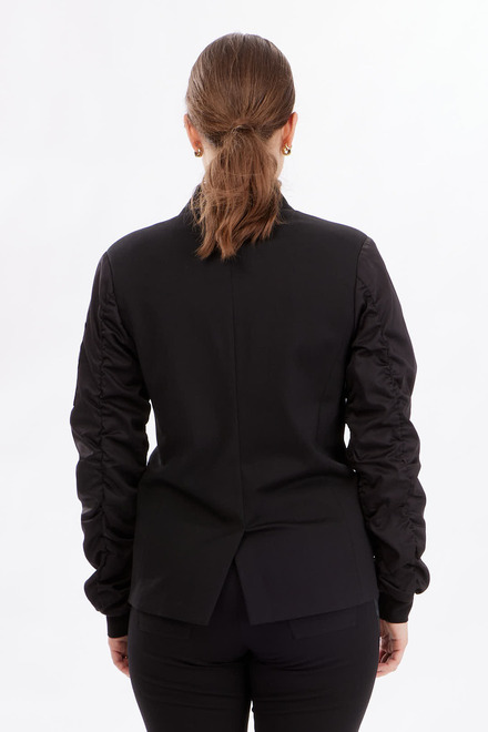 Gathered Sleeve Jacket Style 702-01. Black. 3
