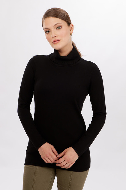 Ribbed Mock Neck Sweater Style 702-10. Black