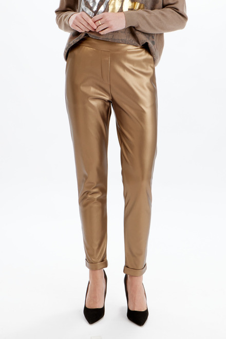 Fitted Satin Pants Style 704-10. Antique gold