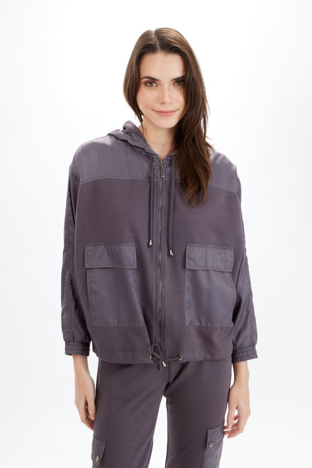 Dual Texture Hooded Jacket Style 710-01. Pewter