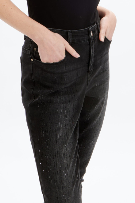 Slim Leg Denim Pants Style 712-03. Dark Charcoal. 3