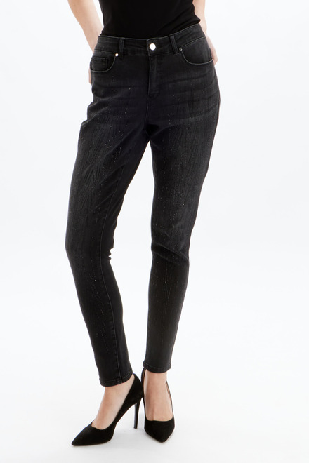 Slim Leg Denim Pants Style 712-03. Dark charcoal