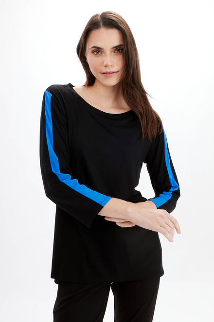 Two-Tone Sleeve Top Style 713-04. Black