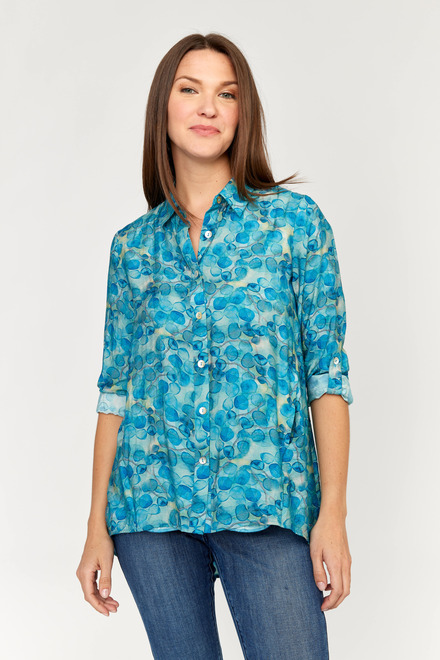 Alison Sheri 3/4 Sleeve Printed Top Style A42198. As sample