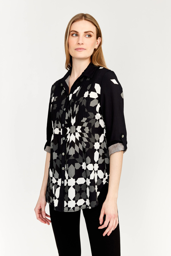 Alison Sheri Printed Pleated Blouse Style A42269 | 1ère Avenue