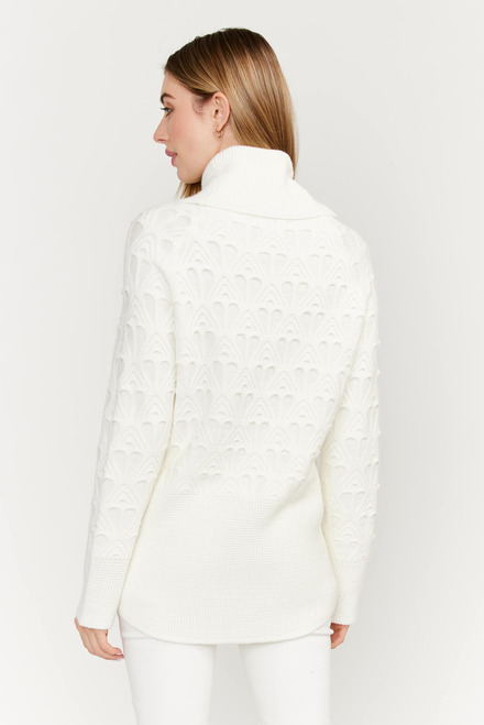 Textured Cowl Neck Sweater Style EW31025. Off-white. 2