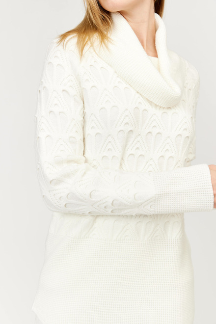 Textured Cowl Neck Sweater Style EW31025. Off-white. 3