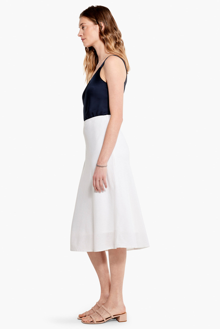 Rumba linen slip skirt style M231712. White. 2