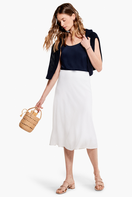 Rumba linen slip skirt style M231712. White