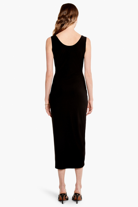 High Twist Ruched Dress Style M231203. Black. 3