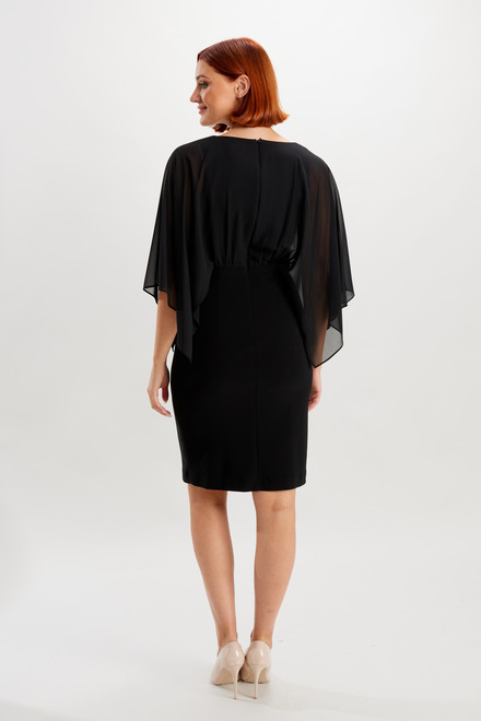 Draped Sleeve Dress Style 234009. Black. 5
