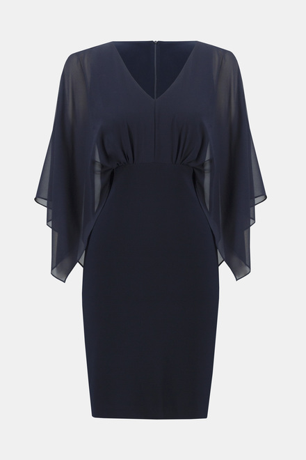 Draped Sleeve Dress Style 234009. Midnight Blue. 5