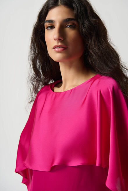 Silky Layered Top Style 234023. Shocking Pink. 3