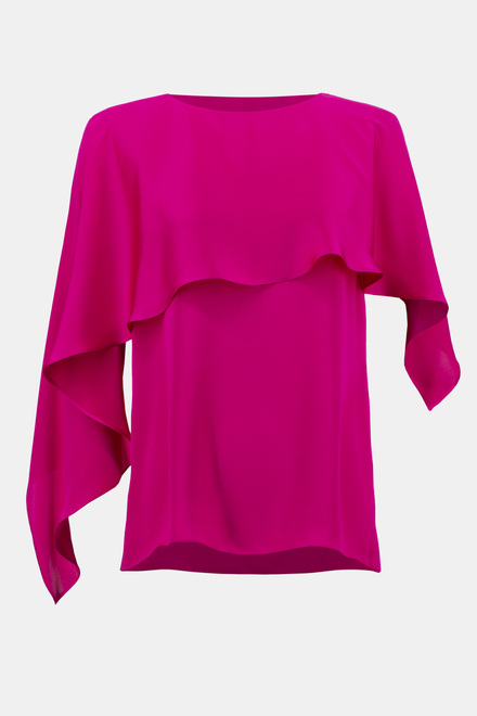 Silky Layered Top Style 234023. Shocking Pink. 5