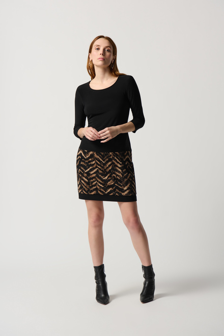 Animal Print Dress Style 234027. Black/Beige
