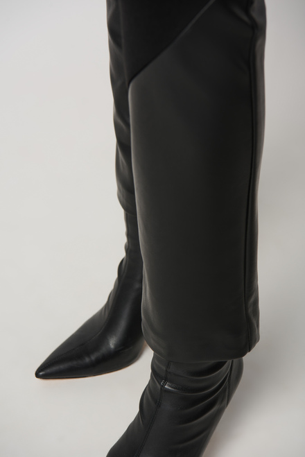 Faux Leather Straight Leg Pants Style 234036. Black. 5