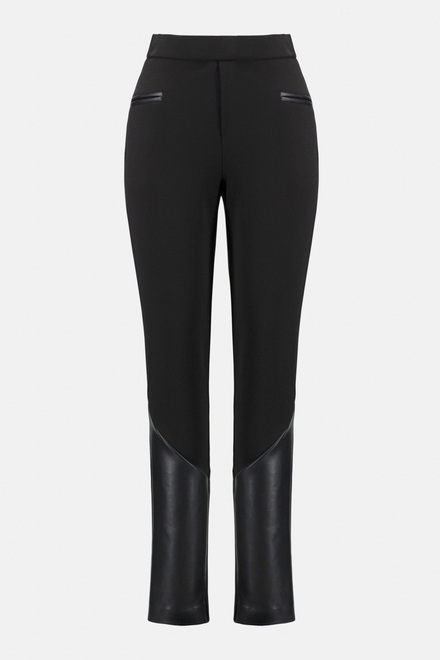 Faux Leather Straight Leg Pants Style 234036. Black. 7