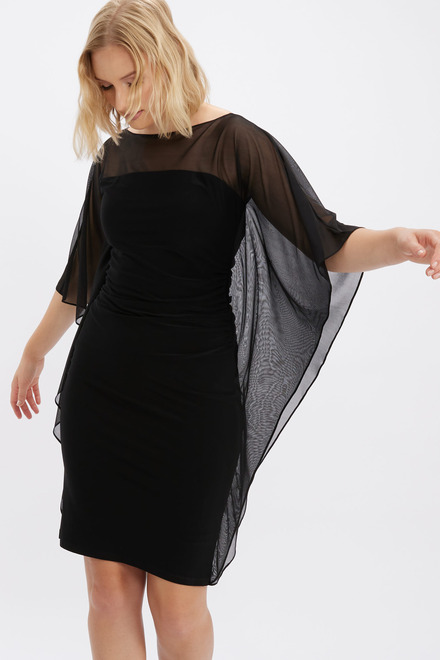 Mesh Batwing Dress Style 234037. Black. 2
