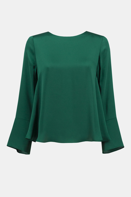 Long Sleeve Satin Top Style 234045. True Emerald. 5