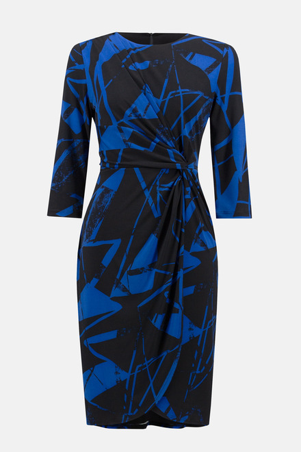 Abstract Print Belted Waist Style 234059. Black/royal Sapphire. 5