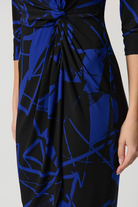 Abstract Print Belted Waist Style 234059. Black/royal Sapphire. 3