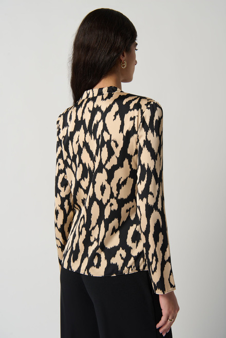 Abstract Animal Print Top Style 234077. Black/beige. 2