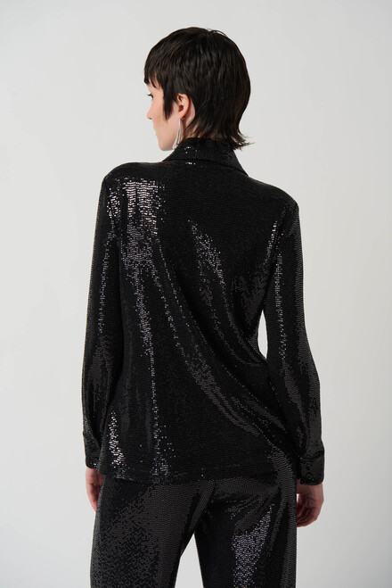 All-Over Sequin Blouse Style 234091. Black/black. 2