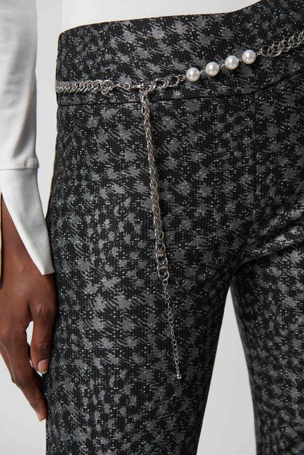 Pantalon droit minimaliste mod&egrave;le 234101. Noir/multi. 4