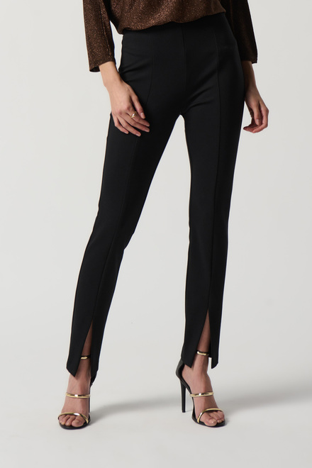 Split Hem Slim Leg Pants Style 234104. Black. 2