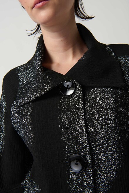 Shimmer Detail Coat Style 234105. Black/white. 3