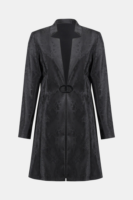 Snakeskin Button-Up Coat Style 234111. Black. 6