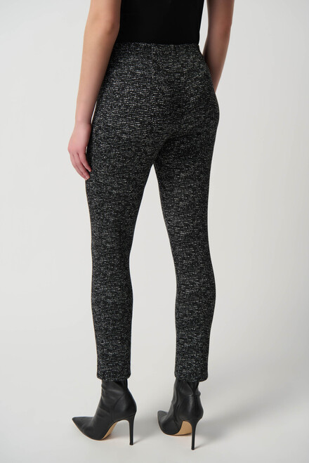 Tweed Straight Leg Pants Style 234116. Black/off White. 2