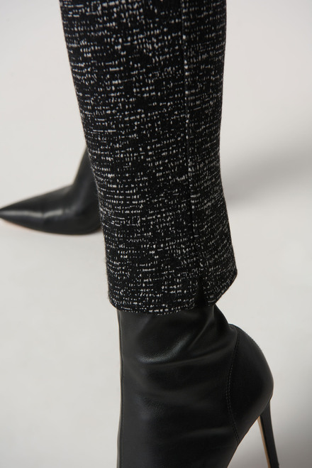 Tweed Straight Leg Pants Style 234116. Black/off White. 3