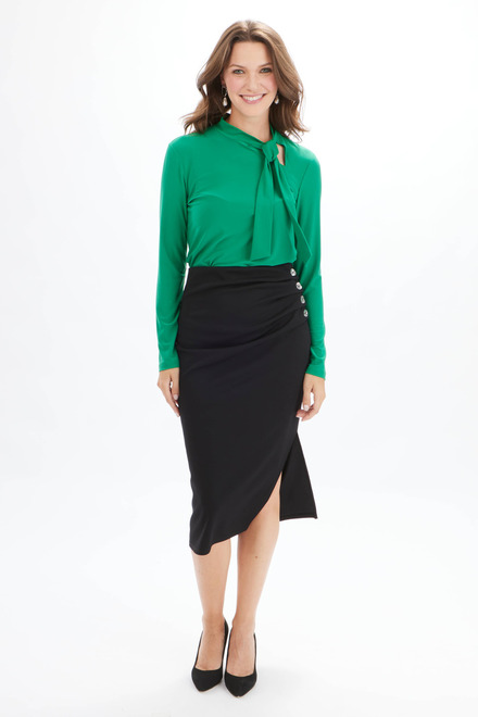 Ruched Waist Pencil Skirt Style 234118. Black