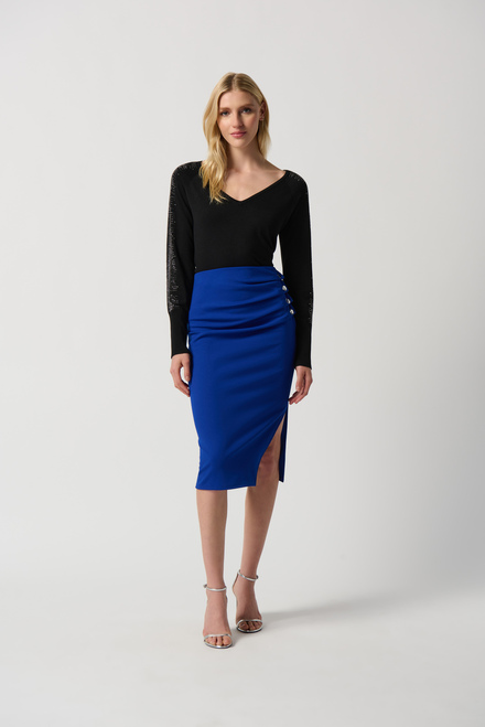 Ruched Waist Pencil Skirt Style 234118. Royal Sapphire 163. 4