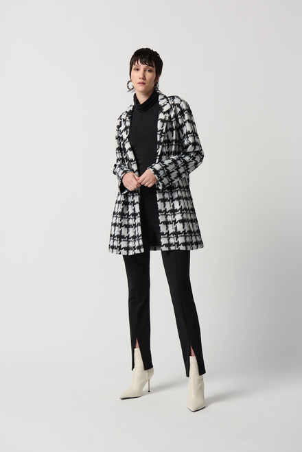 Houndstooth Print Coat Style 234121. Off White/black. 5