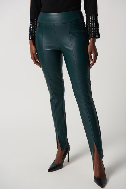 Split Hem Faux Leather Pants Style 234148