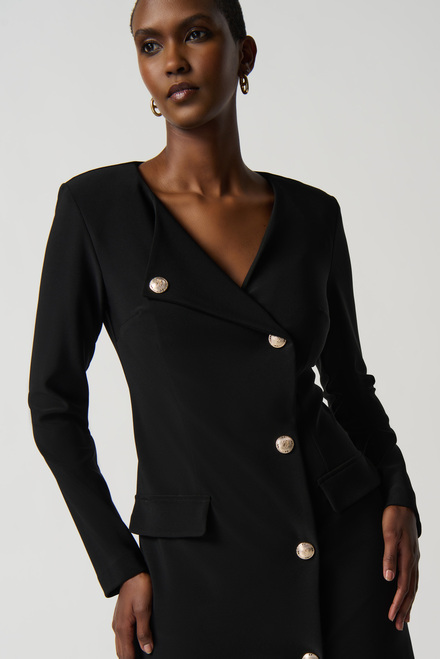 Button Front Dress Style 234153. Black. 4