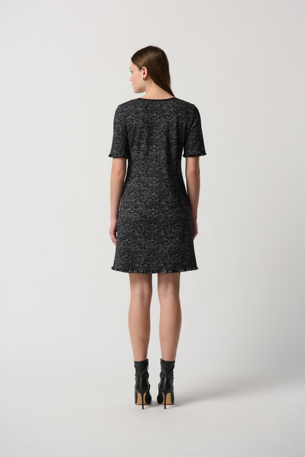 Tweed Short Sleeve Dress Style 234157. Black/off White. 2