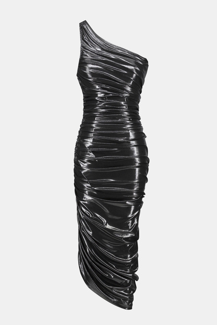 One-Shoulder Vinyl Dress Style 234158. Gunmetal. 5