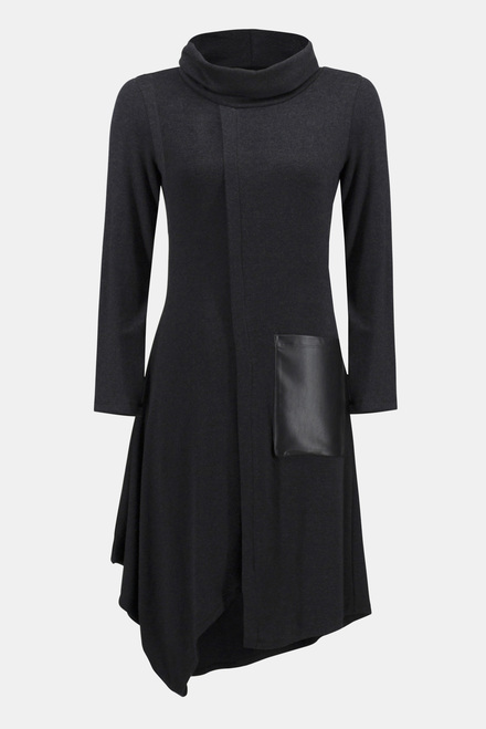 Mock Neck Dress Style 234160. Charcoal Grey/black. 6