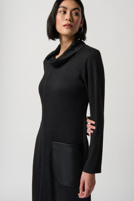 Mock Neck Dress Style 234160. Charcoal Grey/black. 4