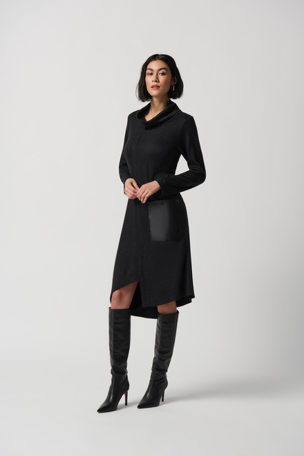 Mock Neck Dress Style 234160. Charcoal Grey/black. 5