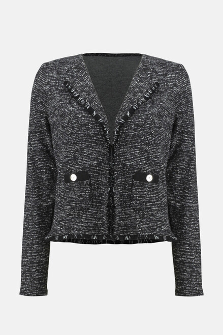 Tweed Open Front Blazer Style 234161. Black/off White. 6