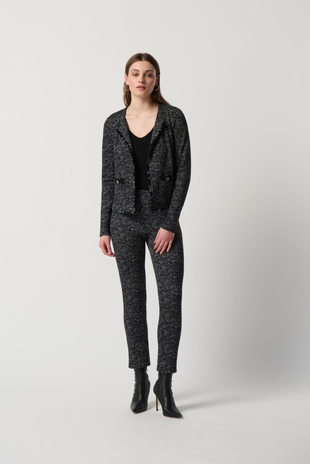 Tweed Open Front Blazer Style 234161. Black/off White. 5