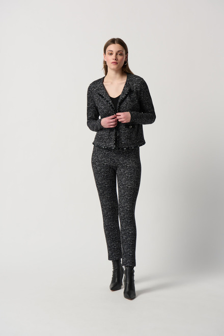 Tweed Open Front Blazer Style 234161. Black/off White. 4