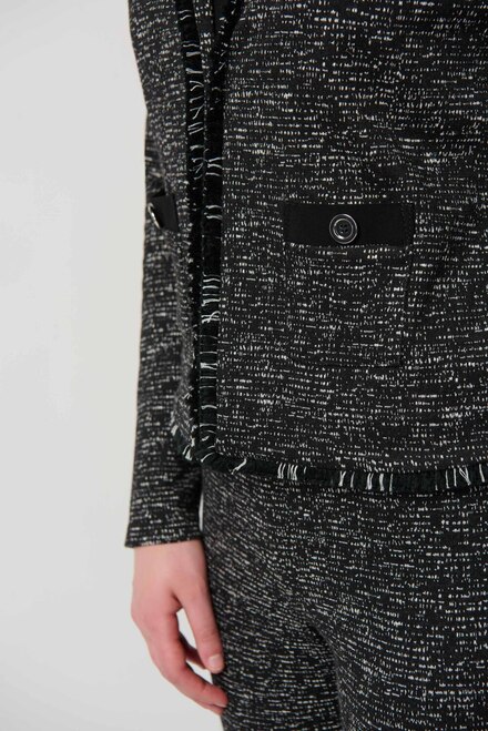 Tweed Open Front Blazer Style 234161. Black/off White. 3