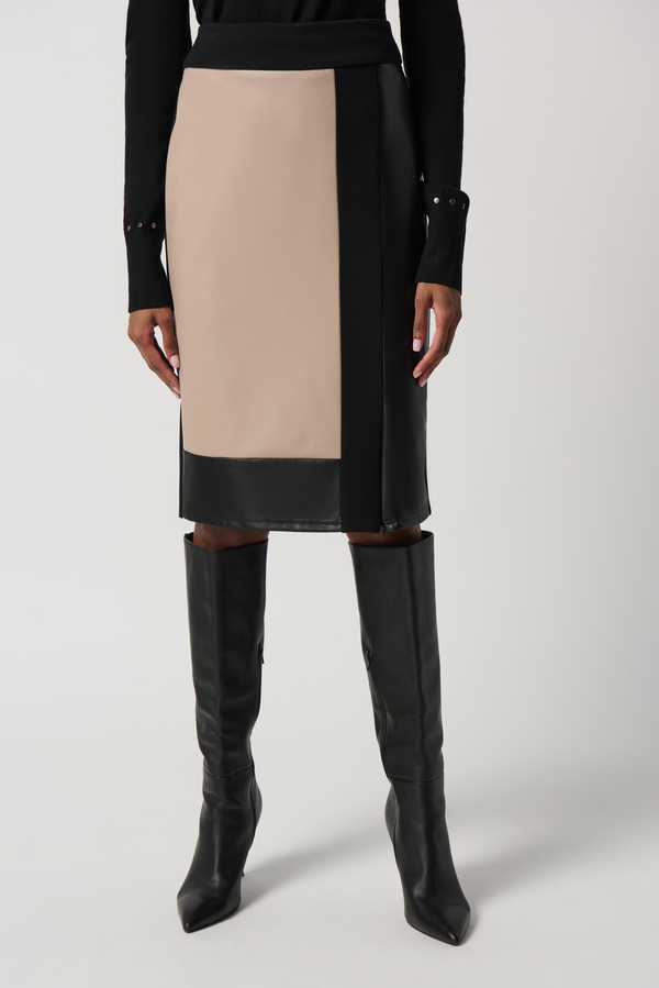 Colour-Blocked Skirt Style 234164. Black/latte