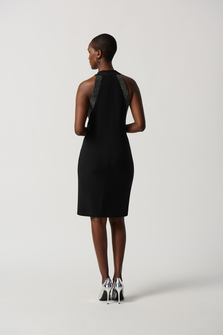 Bedazzled Halter Neck Dress Style 234204. Black. 2